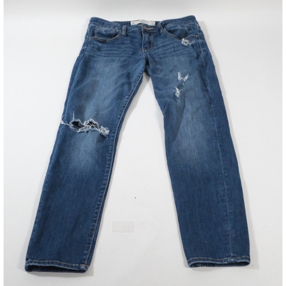 Abercrombie & Fitch 6S Distressed Skinny Jeans Blue Denim‎ W28 L29 Medium Wash